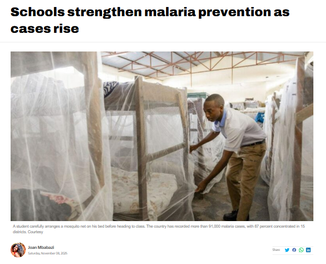 CS4MEglobal's tweet image. 📰#MalariaNews

As malaria cases rise  in #Rwanda with 114,804 recorded in September 2025, with 87% in 15 districts,  boarding schools are stepping up prevention to protect students.

🔗 Find out more in this article: newtimes.co.rw/article/31111/…

#EndMalaria