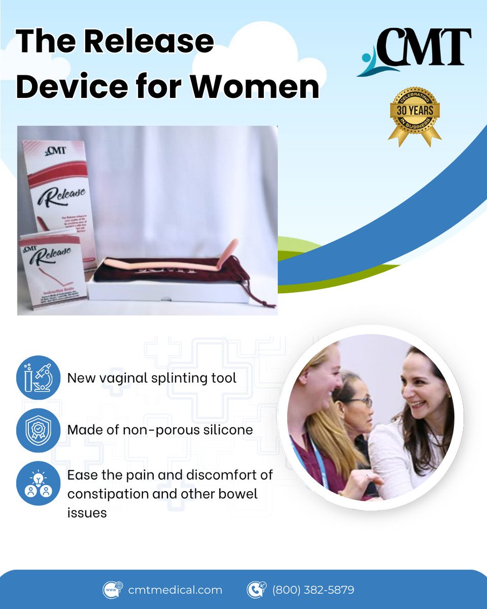 CurrentMedTech's tweet image. The Release is designed to relieve bowel issues associated with Pelvic Organ Prolapse (POP).
cmtmedical.com/product/releas…
#ReleaseDevice #Prolapse #WomensHealth #BowelHealth #pelvicfloor
#Rectocele #PT #PTeducation #physicaltherapy #bowelmovement