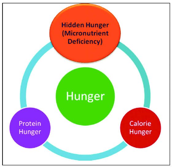 When food is lacking, discussions about balanced diets, healthy eating, or nutrient adequacy become abstract concepts that many can not relate to.  Feed the people first, then educate them on the importance of what they're consuming.