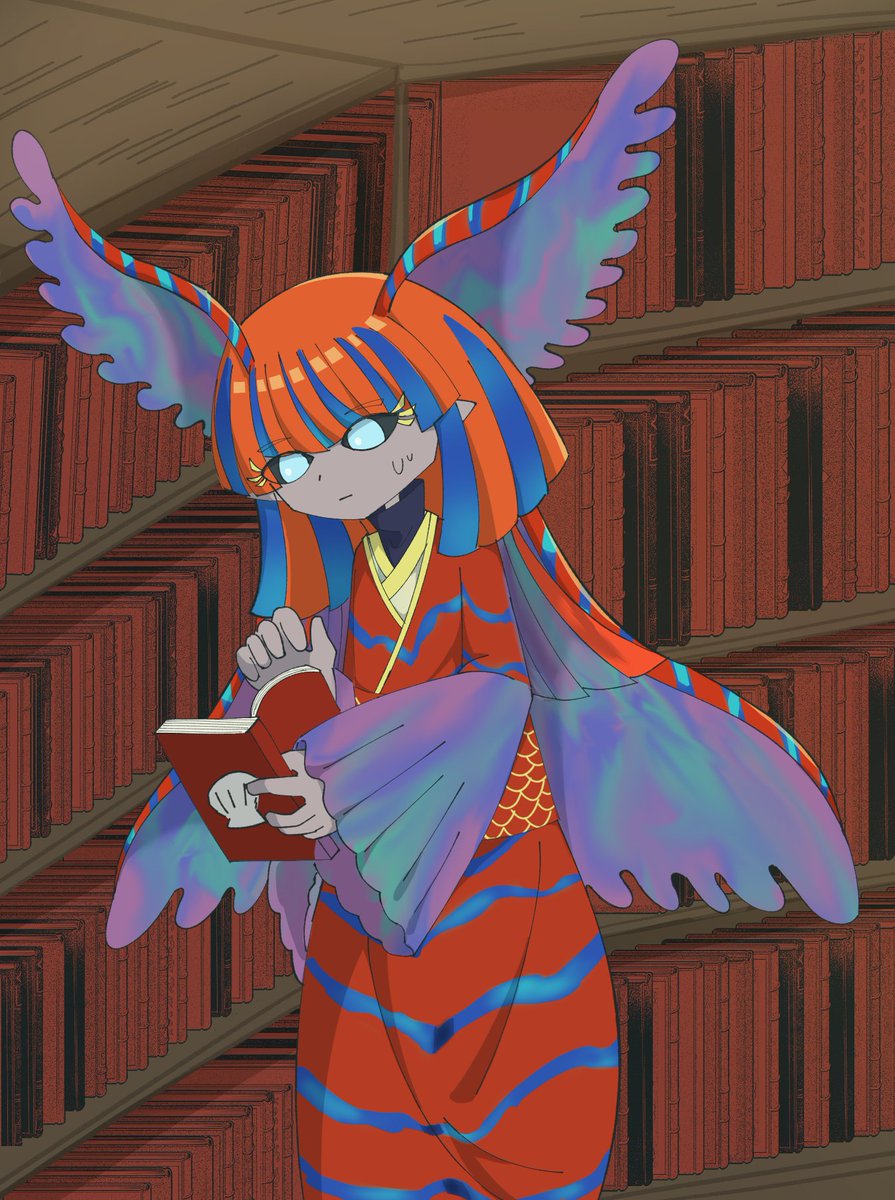 nochelder's tweet photo. Uth san is reading!
#MH擬人化深夜の真剣60分勝負 https://t.co/Ar2J64cSIl