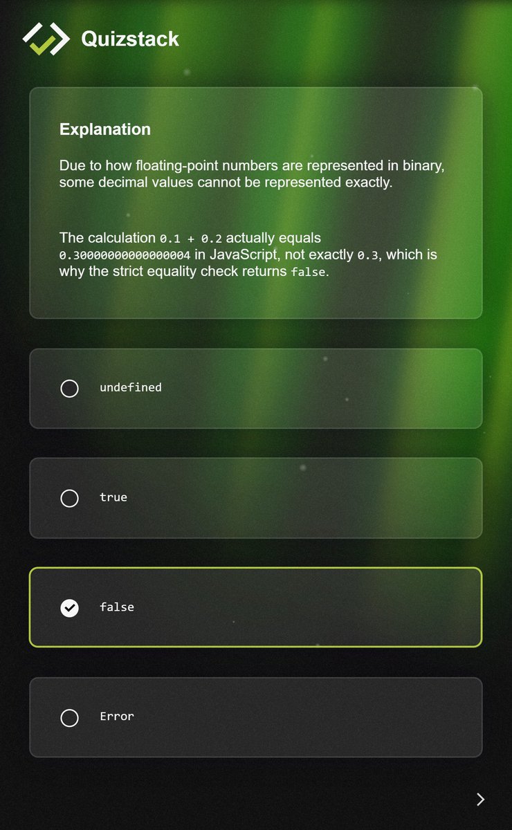 quizstackapp's tweet image. Did you know this weird JavaScript behaviour ?

Find out more web specific aspects on quizstack.io 📜