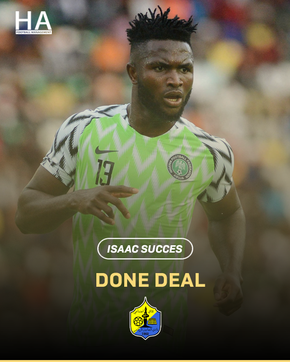 HA_FootballMana's tweet photo. Done Deal โ
Weโre proud to announce the successful transfer of Isaac Success, former player of Watford, Udinese, and Granada, to Al-Ta'awon SC in the Libyan Premier League. ๐ก๐ต
Wishing him all the best in this new chapter of his career. ๐ณ๐ฌ๐ฑ๐พ
#HAFootballManagement #LibyanPL https://t.co/kyAx0D9nkc
