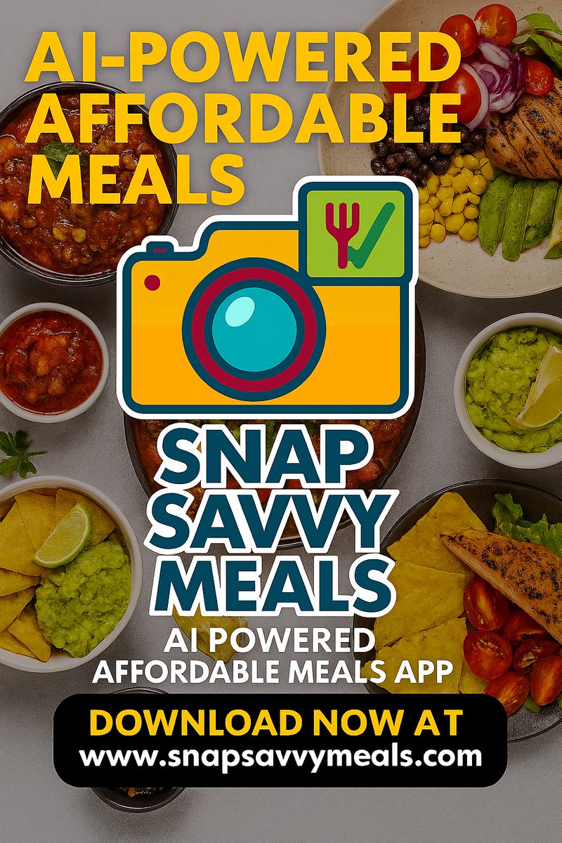 aogeventsxpo's tweet image. Tired of the “What’s for dinner?” panic?
Snap Savvy Meals makes cooking smart, fun, and stress-free.
✨ AI-powered recipes
👉 Try it now at SnapSavvyMeals.com
#SnapSavvyMeals #DinnerSolved