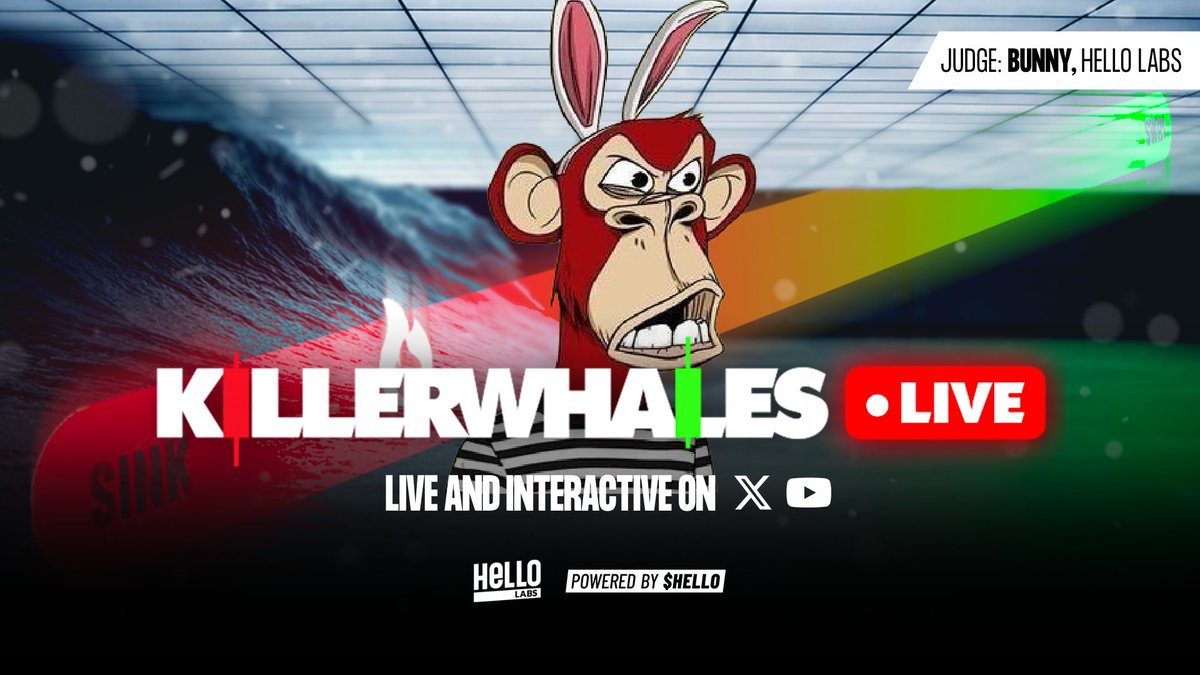 Bunny Joins Killer Whales: LIVE 🐳

@DaBunnyOfficial, HELLO Labs Ambassador and member of the Bored Ape Yacht Club, joins the Whale panel for Killer Whales: LIVE, bringing a slice of degeneracy to the stage as founders pitch their projects and compete for a SWIM vote.

Tune in
