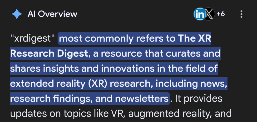 The XR Research Digest tweet media