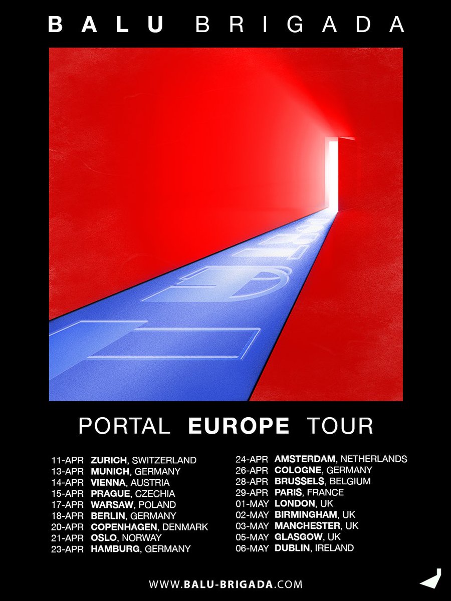 BaluBrigada's tweet photo. EUROPE‼️ Looks like the Portal is about to open… we’re so excited to make our way to you in April

Artist pre-sale is now live, be the first to get your tickets. Code: SORTOFSTYLE

https://t.co/8V5geyrlKJ https://t.co/zXA6DXsr75