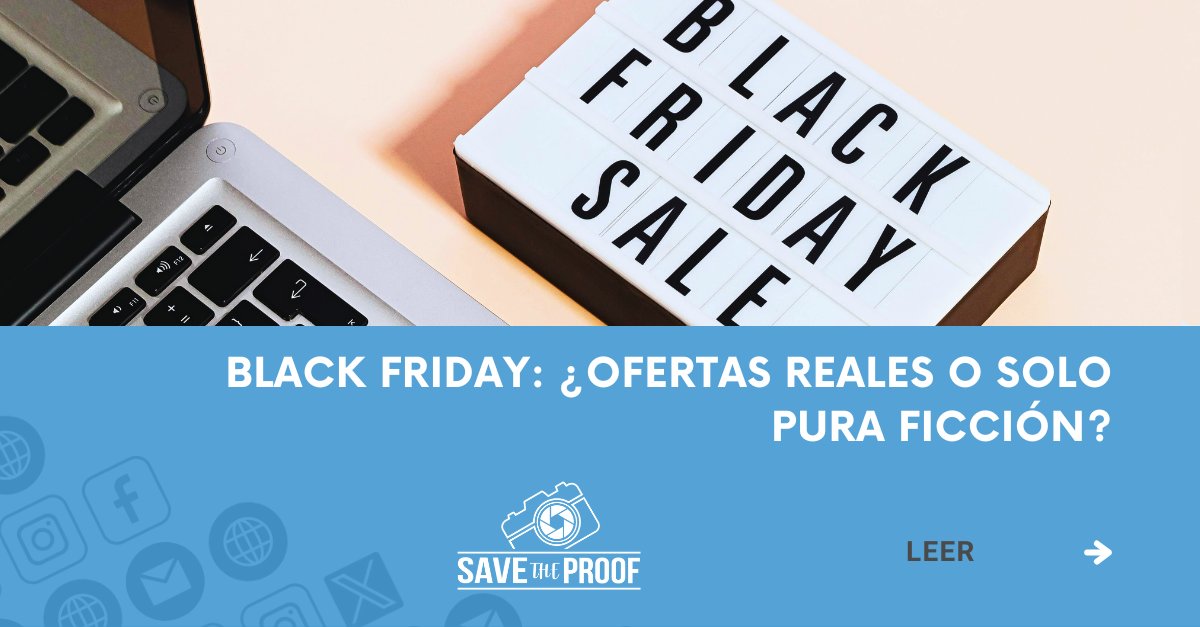 💸#BlackFriday: ¿ofertas reales o pura ficción? 
No todo lo que brilla es descuento 🤔. Aprende a detectar promociones auténticas y evita gastos innecesarios ✅ Lee más:  savetheproof.com/black-friday-o…
#SaveTheProof #Legaltech #Evidenciadigital