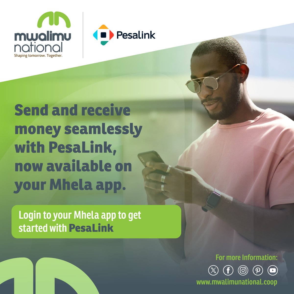 mwalimunational's tweet image. Experience fast and seamless transfers with PesaLink on your MwalimuHela App.

#MwalimuNationalDTsacco #PesaLink #SeamlessTransfers
