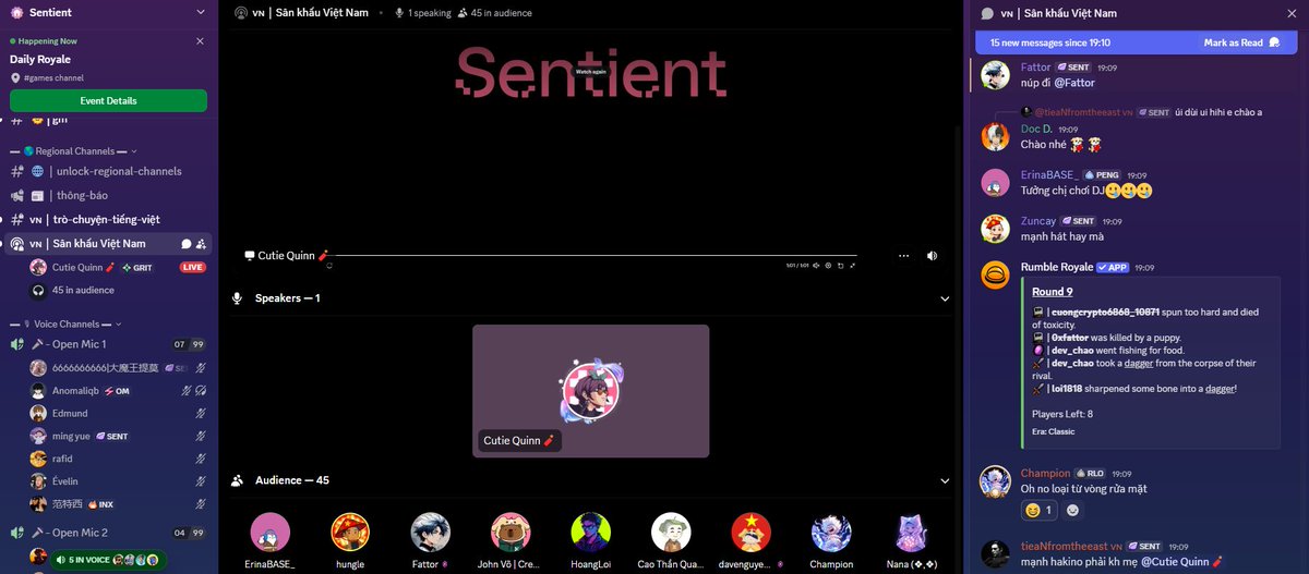 🎮  RUMBLE GAME IS BACK – <a href="/SentientAGI_vn/">Sentient Việt Nam</a> ! 🇻🇳

Gear up for another round of epic chaos and nonstop laughter!

Who will claim victory this time? Join the battle, bring your luck, and rumble your way to glory! 💥
🕒 Time: 19:00 | 12/11/2025
📍 Location: 🎙️Sân khấu Việt Nam 

⚔️