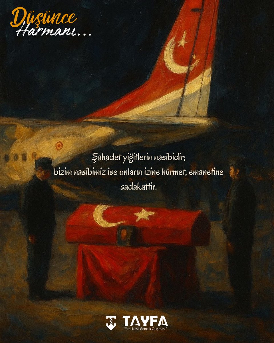 Şahadet yiğitlerin nasibidir;
bizim nasibimiz ise onların izine hürmet, emanetine sadakattir.🇹🇷

#şehit #c130