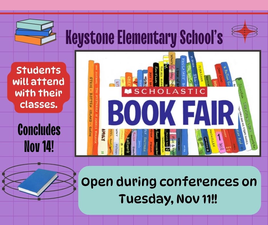 KES Scholastic Book Fair in progress now - November 14!! Shop online @ bookfairs.scholastic.com/bf/keystoneele….
