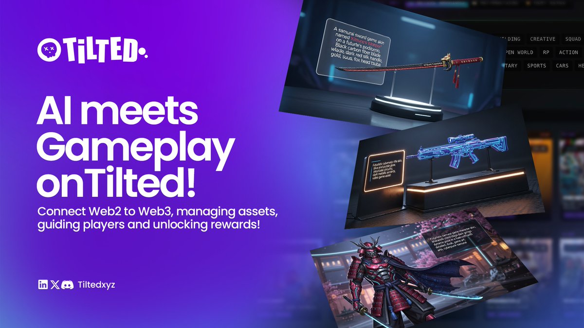 tiltedxyz's tweet image. 🎨 AI Meets Gameplay on Tilted ⚙️

Imagine typing “cyber samurai sword” — and watching it become a 3D asset you can use or trade instantly. That’s Tilted’s AI-as-a-Service in action: turning imagination into in-game reality.

Behind the scenes, your personal AI Agent helps bridge…
