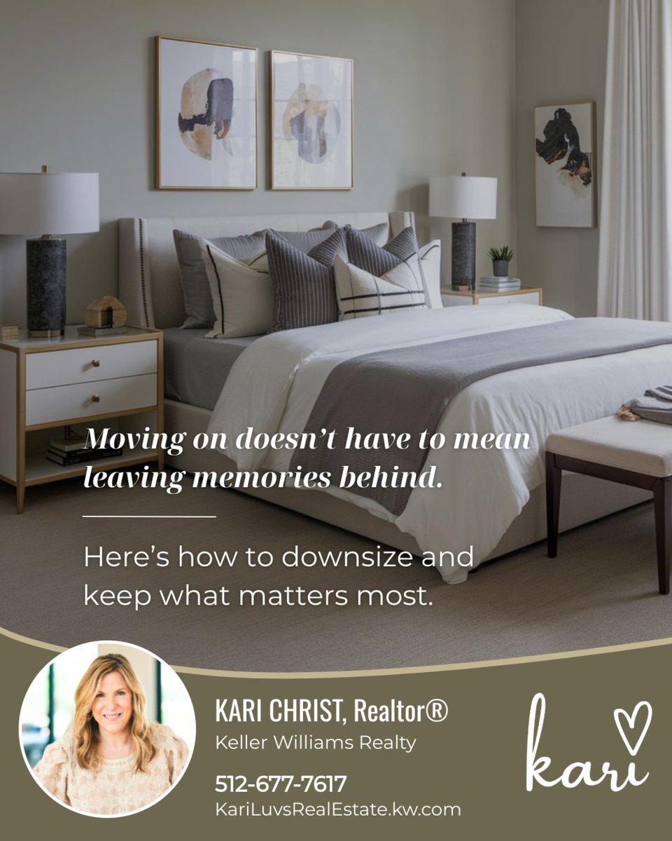 RealEstateKari's tweet photo. 🏡 Downsizing can feel overwhelming, but it’s also an opportunity to refresh and simplify.
✨ Keep items that spark joy and hold meaning.
✨ Curate your belongings to fit your new space without sacrificing sentiment.

#KariLuvsRealEstate #MoveWithANameYouCanTrust #EmptyNesters https://t.co/CQM5HIfBmK