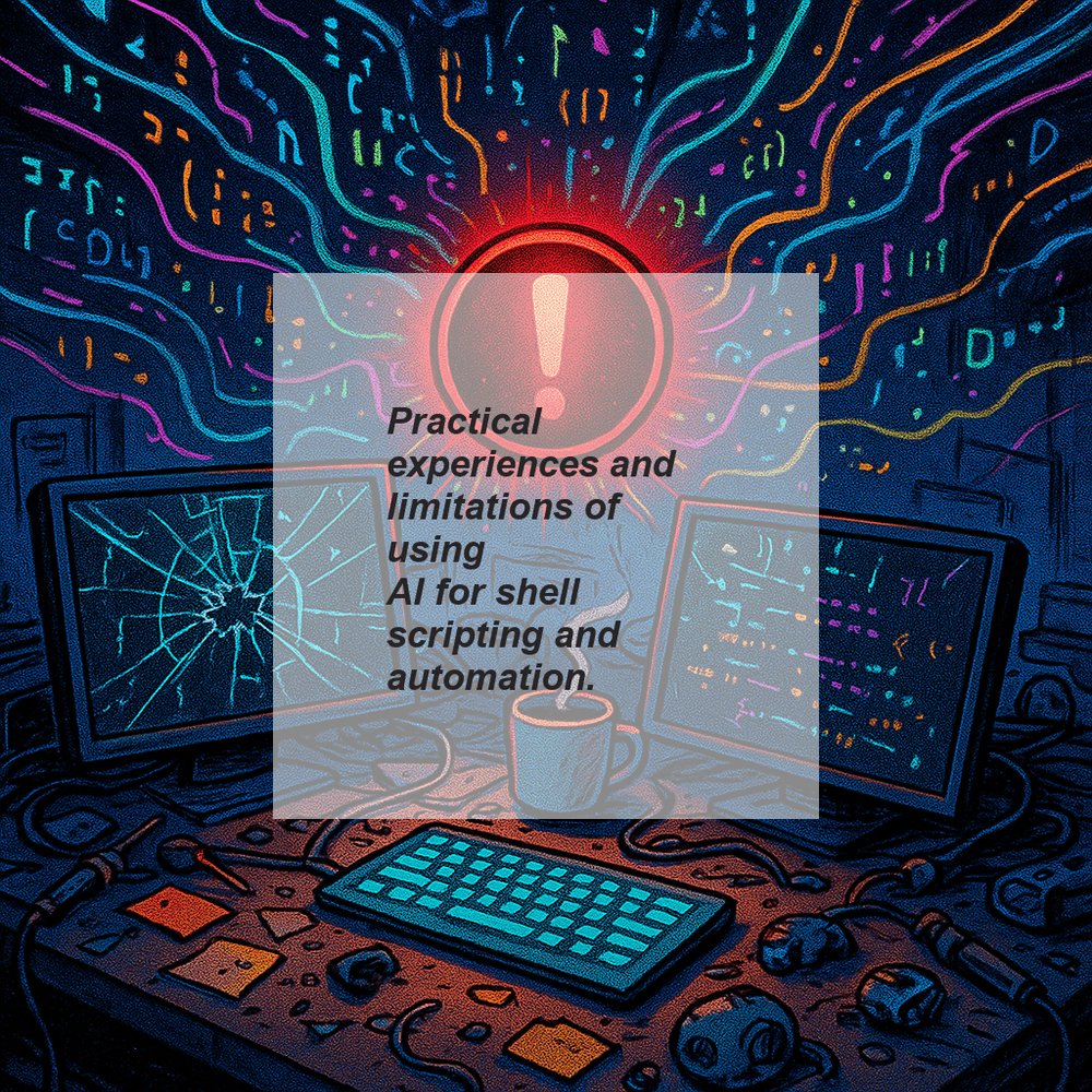 rohit7roy's tweet image. In my experience, using AI for shell script generation can lead to obscure problems and require extensive revisions. It’s a powerful tool, but always validate and understand the output. Have you faced similar challenges? #AIScripting #DevOps