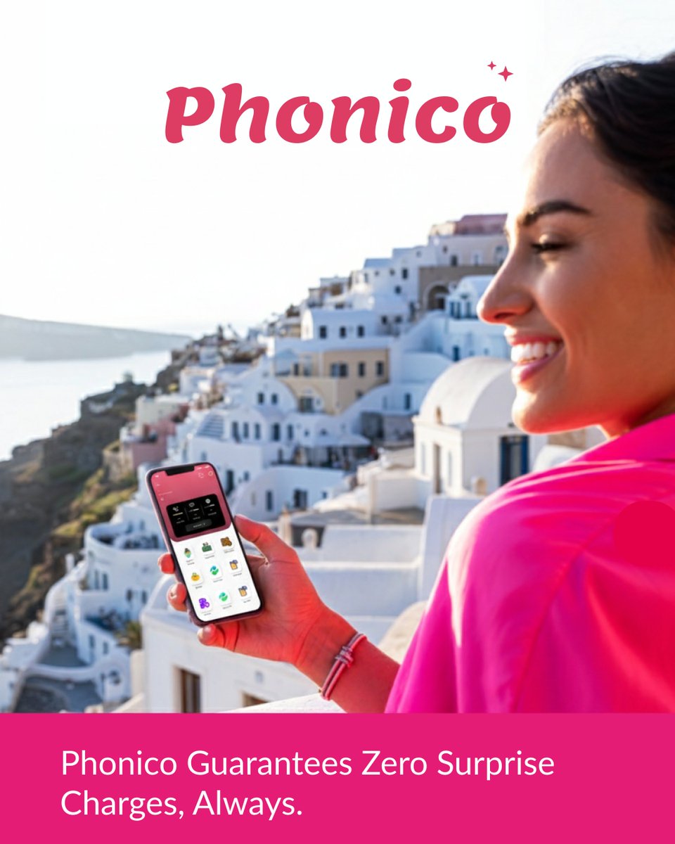 phonicousa's tweet photo. Tired of surprise roaming charges every time you travel?

With Phonico eSIM, what you see is what you pay
No hidden MB rates, no post-trip bill shock.

✅ Transparent pricing
✅ Reliable data
✅ Zero surprises

You explore. We’ll handle the connection. ✈️📱

#esim #connectivity https://t.co/YviLuZYP8P