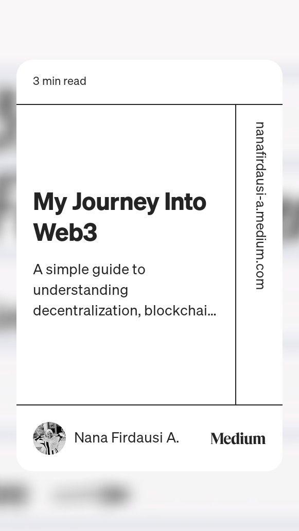 Predictive_An's tweet image. The future of the internet is decentralized 🌐

My journey into #Web3 with the @OntologyNg @OntologyNetwork taught me why ownership matters more than ever.

Read my full story 👇
🔗 [nanafirdausi-a.medium.com/my-journey-int…]

#OntologyNetwork #Blockchain #DecentralizedInternet