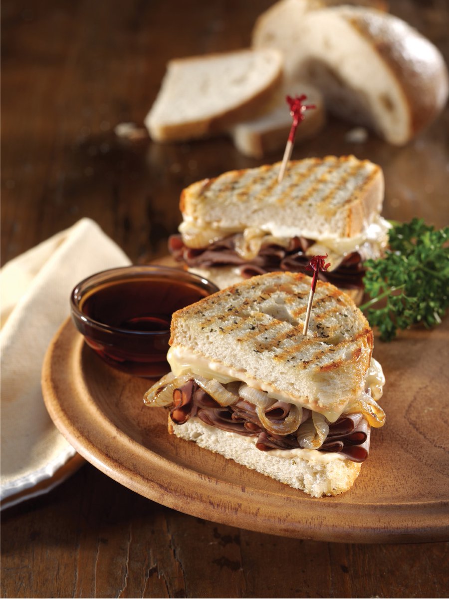 Happy #NationalFrenchDipDay! (It's really a thing...we didn't make it up.)  

Have you tried our French Dip panini? It's sliced roast beef, dijon horseradish, roasted onions and swiss cheese sandwiched and grilled on fresh crusty bread, served with warm au jus for dipping.