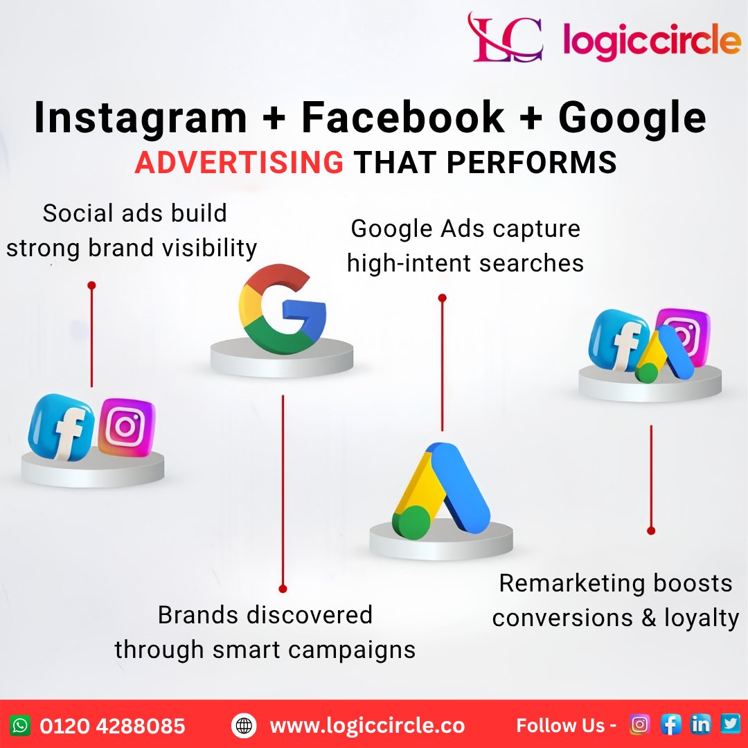 logiccirclein's tweet image. 🚀 Boost your brand with Instagram + Facebook + Google Ads!
Reach. Engage. Convert. 💡
✨ Advertising that truly performs.
👉 logiccircle.co
#LogicCircle #DigitalMarketing #GoogleAds #SocialMediaMarketing