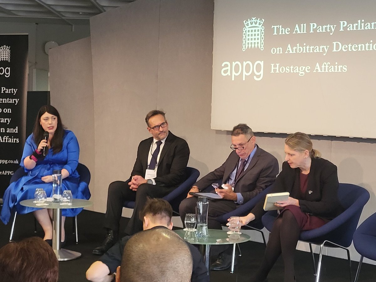 Delighted to attend the <a href="/HostageAPPG/">APPG on Arbitrary Detention and Hostage Affairs</a> conference today in London. Championed by <a href="/aliciakearns/">Alicia Kearns MP</a> , it brought together speakers to discuss how the UK and other countries should be dealing with the rise in arbitrary detentions and #hostages taking. <a href="/FCDOGovUK/">Foreign, Commonwealth & Development Office</a> <a href="/HostageAid/">Hostage Aid Worldwide</a> <a href="/StateSPEHA/">Special Presidential Envoy for Hostage Affairs</a>