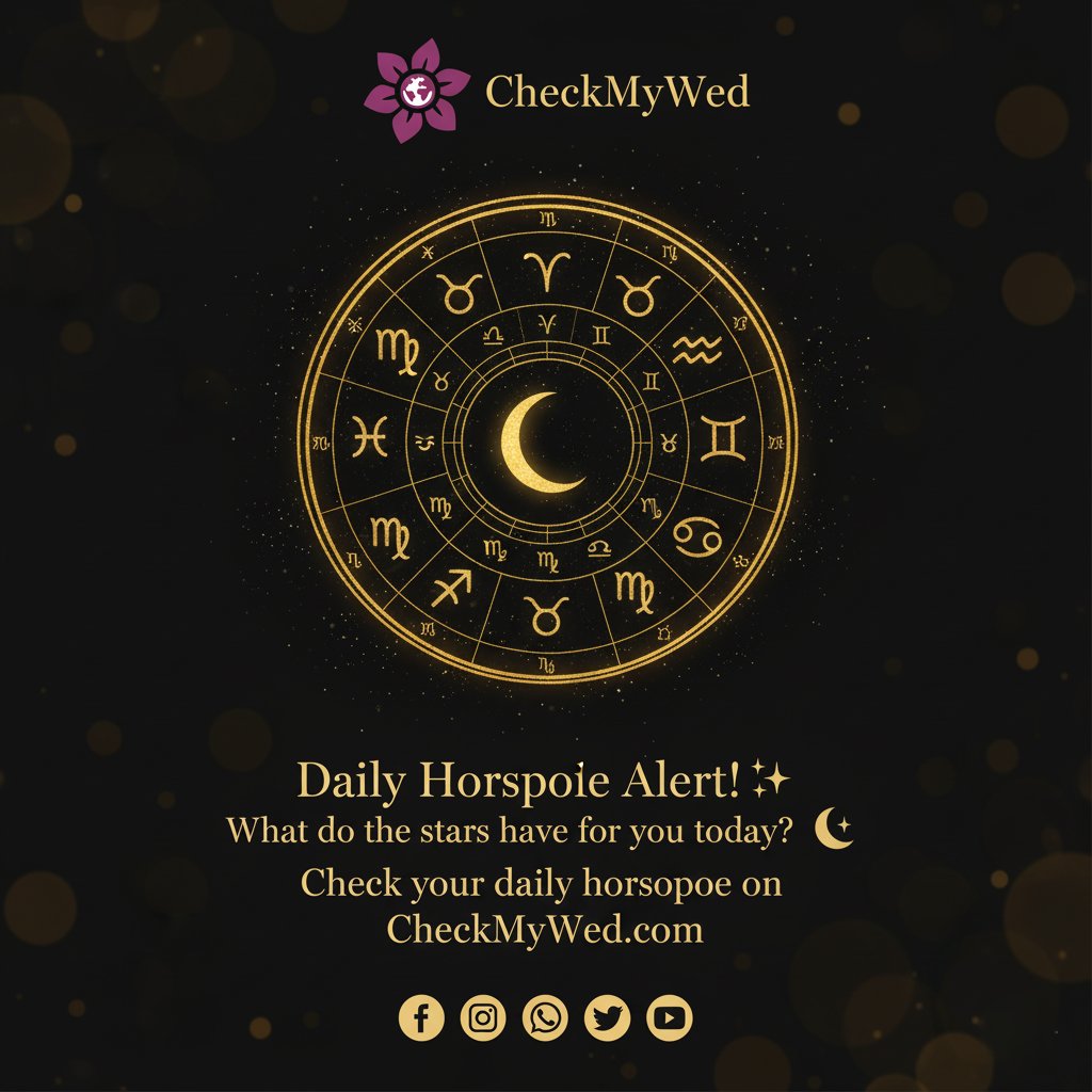 CheckMyWed's tweet image. ✨ What do the stars   have for you today? Check your daily horoscope on checkmywed.com 🌙

#Horoscope   #astrology  #CheckMyWed #zodiac