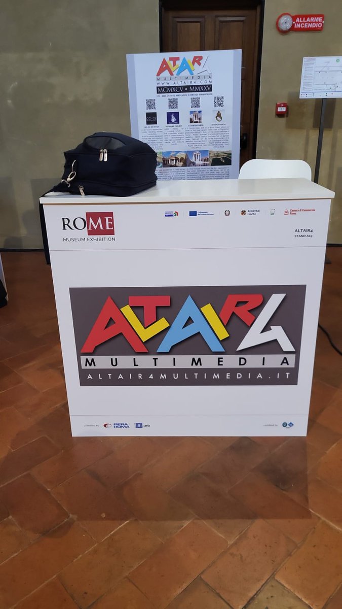 Altair4Multimed's tweet photo. From today, November 12th to 14th, #ALTAIR4 MULTIMEDIA will be at the #RoMeMuseumExhibition 2025: the leading national event dedicated to museum innovation and the future of cultural venues. Find us at BOOTH A19: we look forward to seeing you!
https://t.co/IuWBnhzfMB https://t.co/zzayUitJp6