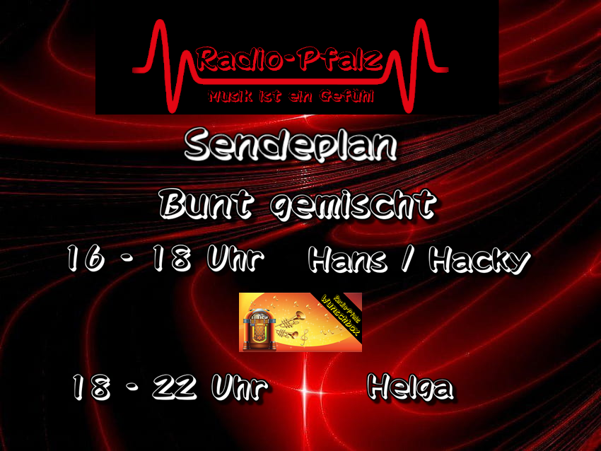 Mal was anderes bei radio-pfalz.com . Eure Wünsche und ein buntes Programm diesmal als Wochenteiler. Einschalten und Energie tanken für den Rest der Woche.