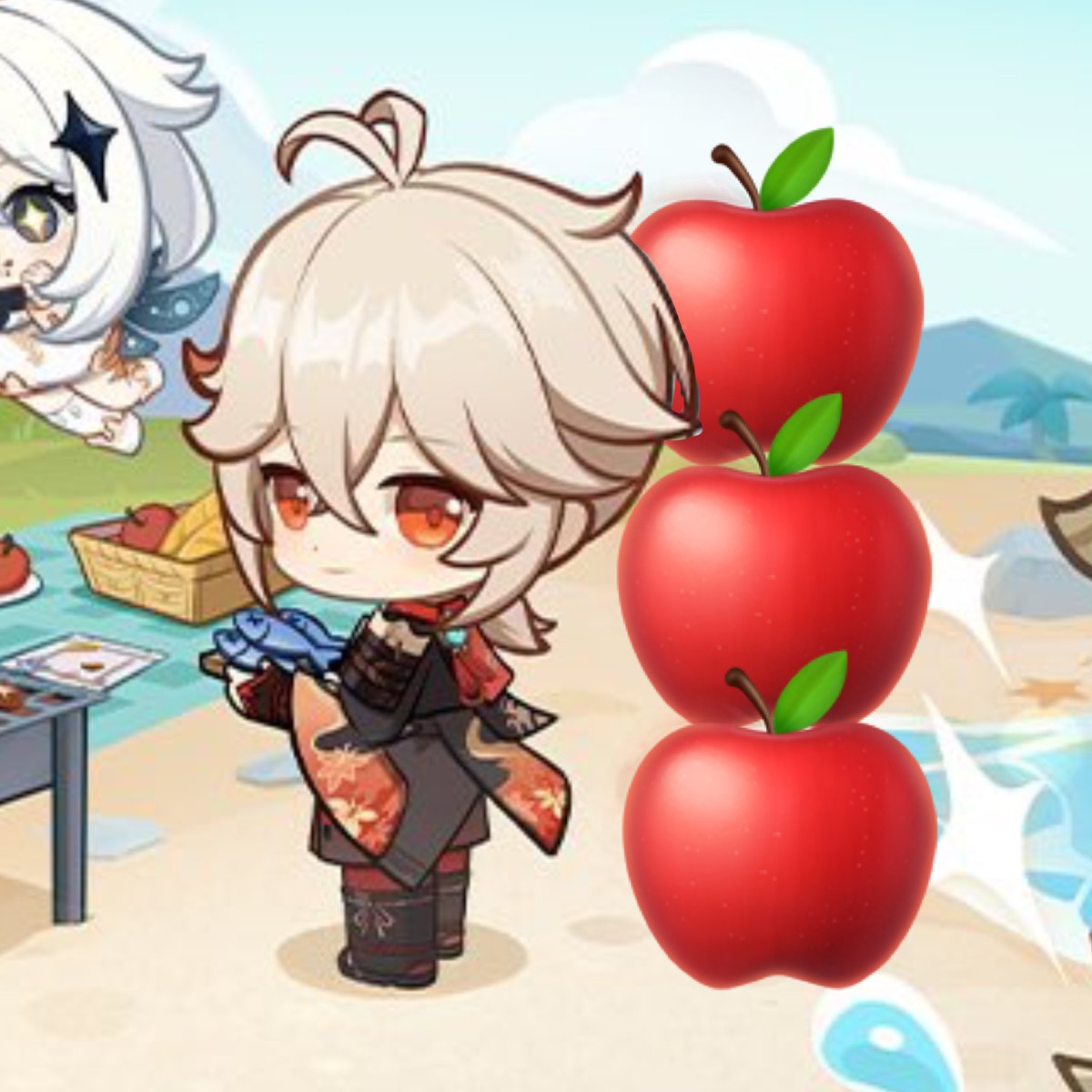 dailykaedehara's tweet photo. he’s three apples tall https://t.co/h2Bp9KC24A