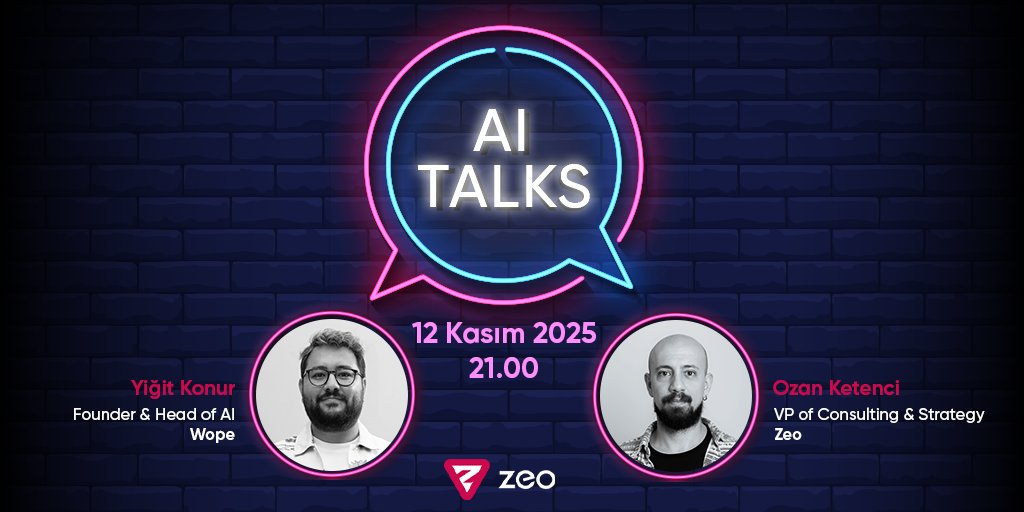zeoagency's tweet image. 🎙️ Bu akşam saat 21.00&apos;de buluşuyoruz! AI Talks&apos;ta bu haftanın en sıcak yapay zeka gelişmelerini @yigitkonur ve @ozanoid ile kapsamlıca ele alacağız. Haftanın öne çıkanlarını kaçırmayın! 🚀

📍 Canlı Yayın: X ve YouTube

#AITalks #YapayZeka #AI #Teknoloji #CanlıYayın