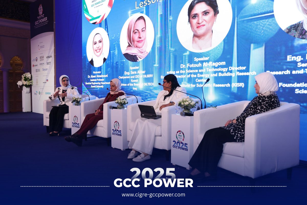 gcccigre's tweet photo. Empowering voices, inspiring change.
At #GCCPower2025, the Women in Energy session explored Kuwait’s success in advancing gender inclusion and leadership — shaping a more innovative and balanced energy future. https://t.co/NkUvbyG7bX