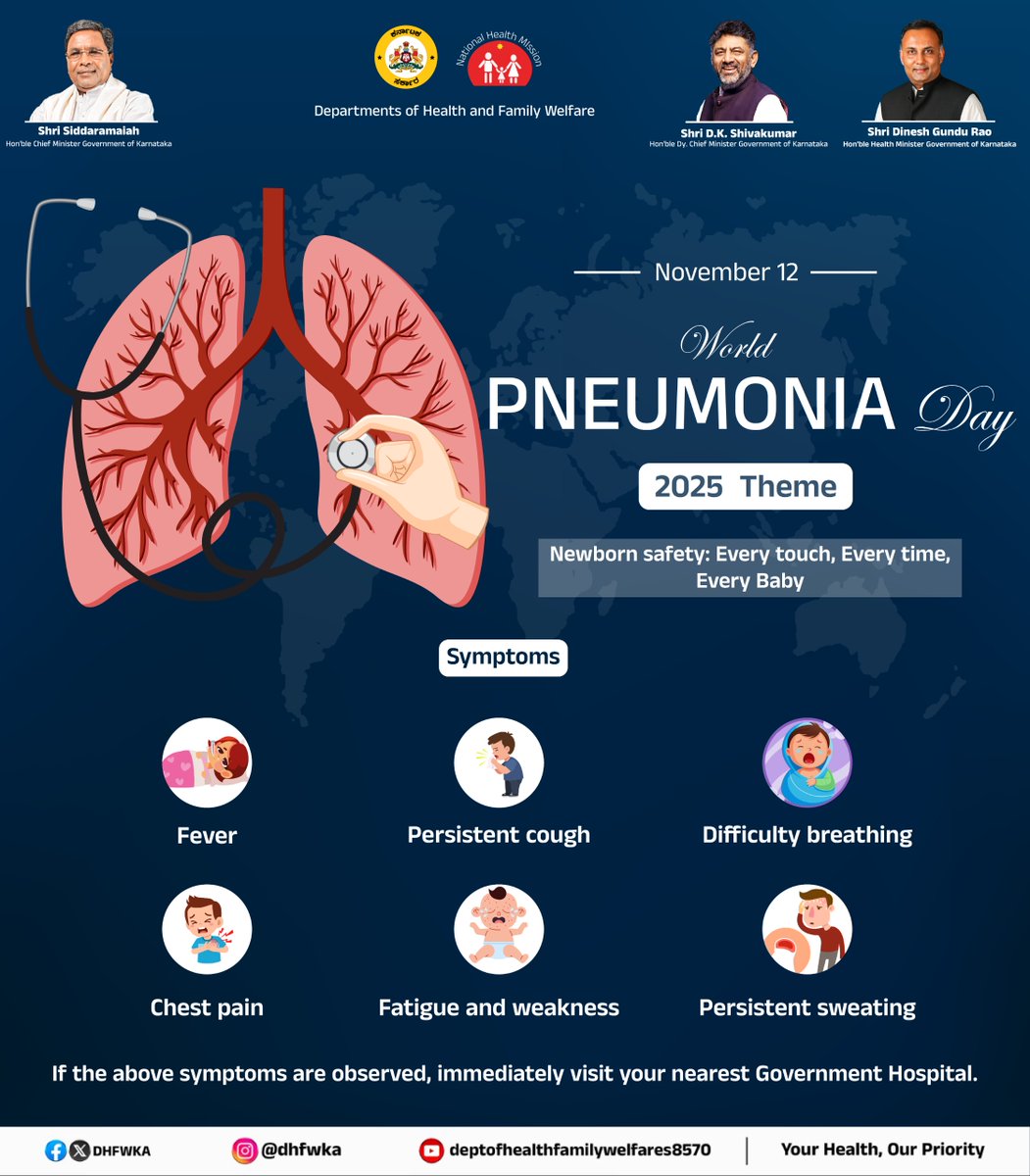 DHFWKA's tweet image. "Know the risks, get the facts, and fight pneumonia".

🫁 World Pneumonia Day.

@CMofKarnataka @dineshgrao @Comm_dhfwka @MoHFW_INDIA @nhmkarantaka
#pneumonia