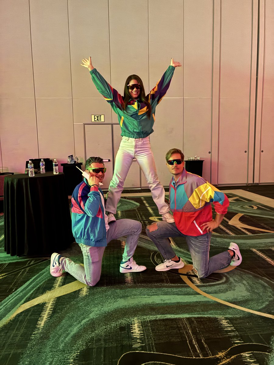 ELBlearning's tweet image. What. A. Night. 🔥 Our DevLearn VIP Party was totally off the hook, filled with 90s hits, epic costumes, and a dance floor that didn’t quit! Huge thanks to everyone who came out to party with us and make it a night to remember. 💿🎉 #DevLearn #DevLearn2025
