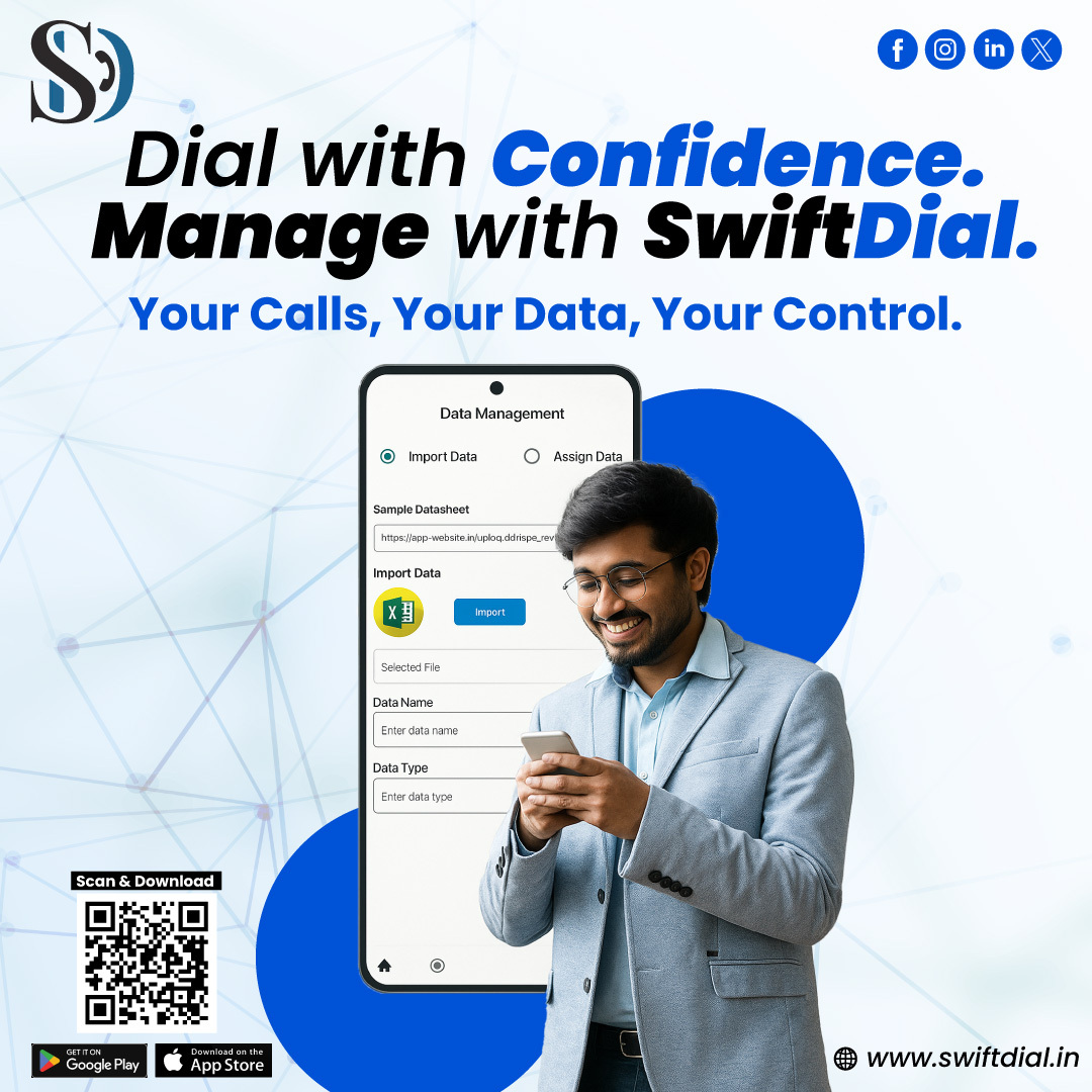 SwiftDial297's tweet image. 📞 Dial smarter. Manage faster.
With #SwiftDial, take full control of your calls &amp;amp; data — all from one place.
🔗 swiftdial.in
#TechForBusiness #CRMTools #ProductivityApp #CallManager #DigitalSolutions #EntrepreneurLife