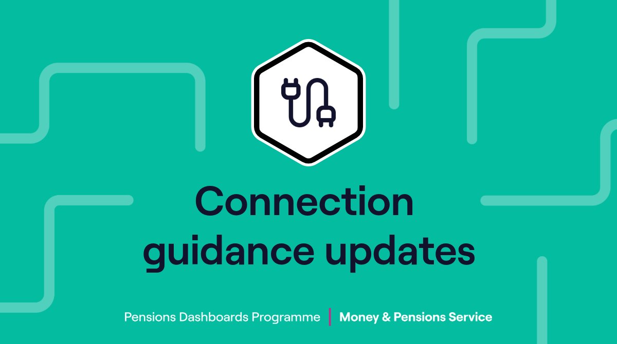 PensionsDboards's tweet image. Looking for the latest guidance around connecting to pensions dashboards?

We regularly publish updates to connection guidance on our website, noting what&apos;s changed since the previous version in the changelog.

Visit connection hub: ow.ly/UeJj50XoiCF

#PensionsDashboards