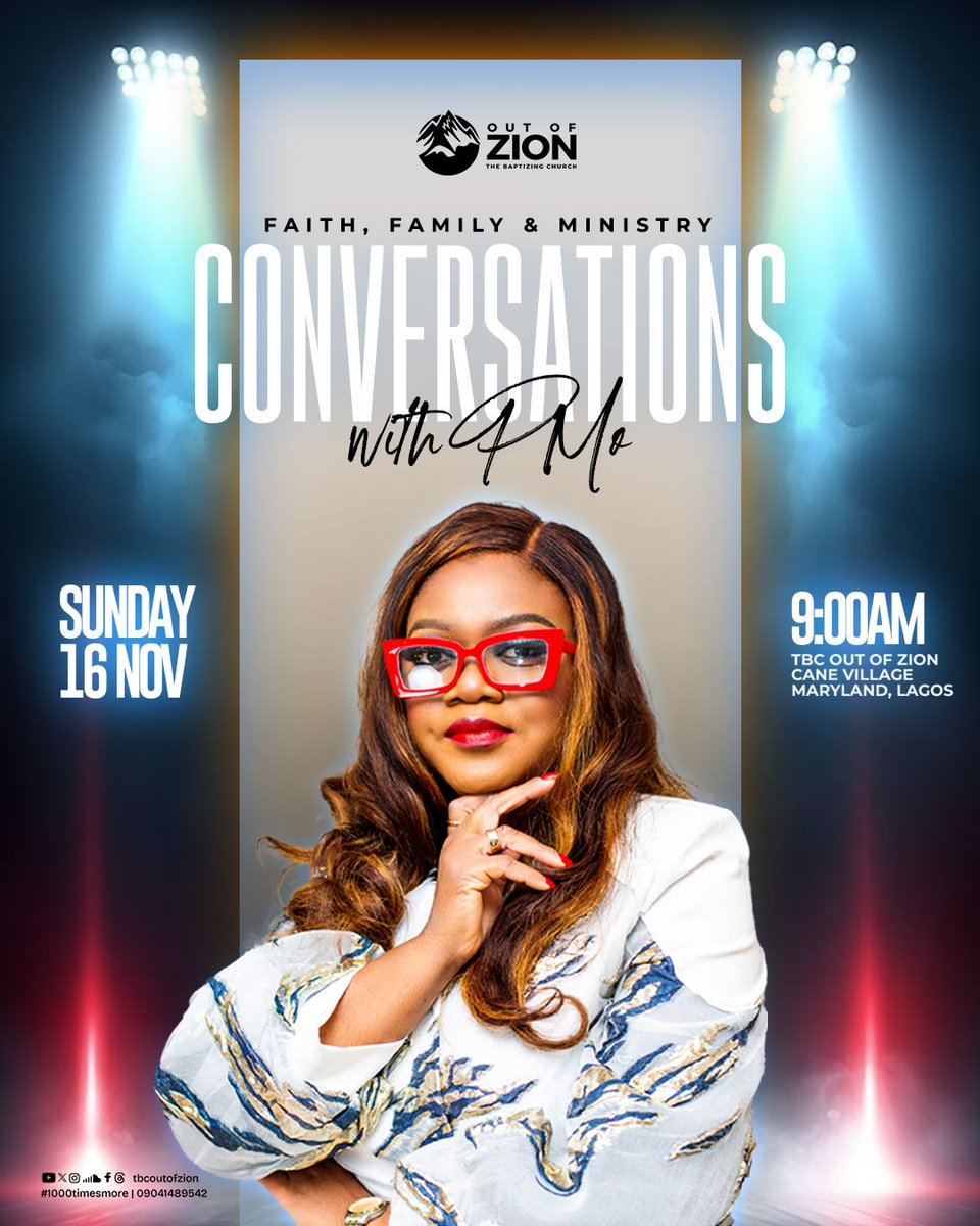 🔥 Get ready for this Sunday! 🔥
We’re super excited to have Pastor Morin Osunmakinde with us! 🎉 

She’ll be sharing deep, life-transforming insights on faith, family, and ministry  and you already know it’s going to be powerful! 🙌

It’s such an honour to have her in the house.