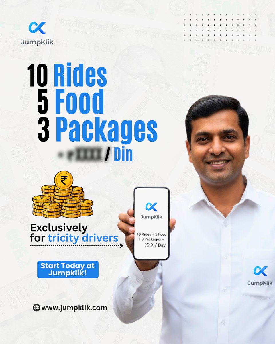 Jumpklik's tweet photo. Socho agar aap daily rides + food + packages karein… earning kitni badh sakti hai?
JumpKlik ke saath income ka har chance aapke haath mein hai.”

First 100 joiners ko bonus 🎁 – link bio

#JumpKlikEarnings #MultipleIncome #PartnerEarnings #DriverIndia #chandigarh #mohali #kharar https://t.co/wxkzviEnu2