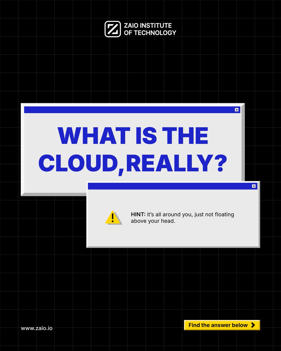zaiotech's tweet image. What’s the Cloud?☁️

It’s not in the sky, it’s a global network of servers storing and managing your data 💻.

Every upload, email, and stream lives there, powering your digital world.

#Zaio #TheCloud #TechExplained #CloudComputing #DigitalWorld #TechEducation