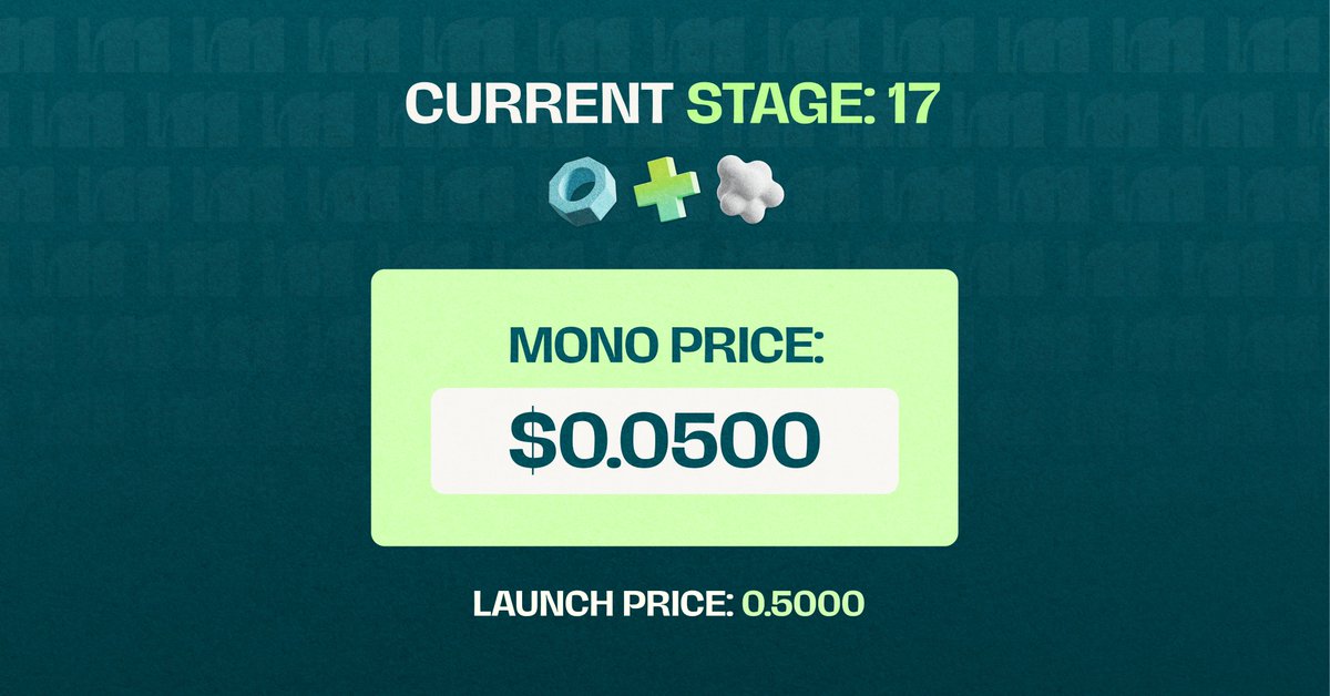 mono_protocol's tweet image. Stage 17 is live! ⚡️

👉 Join now: monoprotocol.com