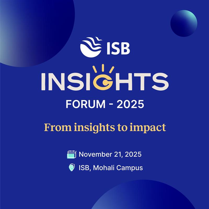 When we launched the ISB Insights Forum in 2023, we were convinced that research, when made accessible and actionable, can transform how India thinks, builds, and leads.
 
As India’s leading business school for research, <a href="/ISBedu/">Indian School of Business (ISB)</a> lives its credo of being a research-led management