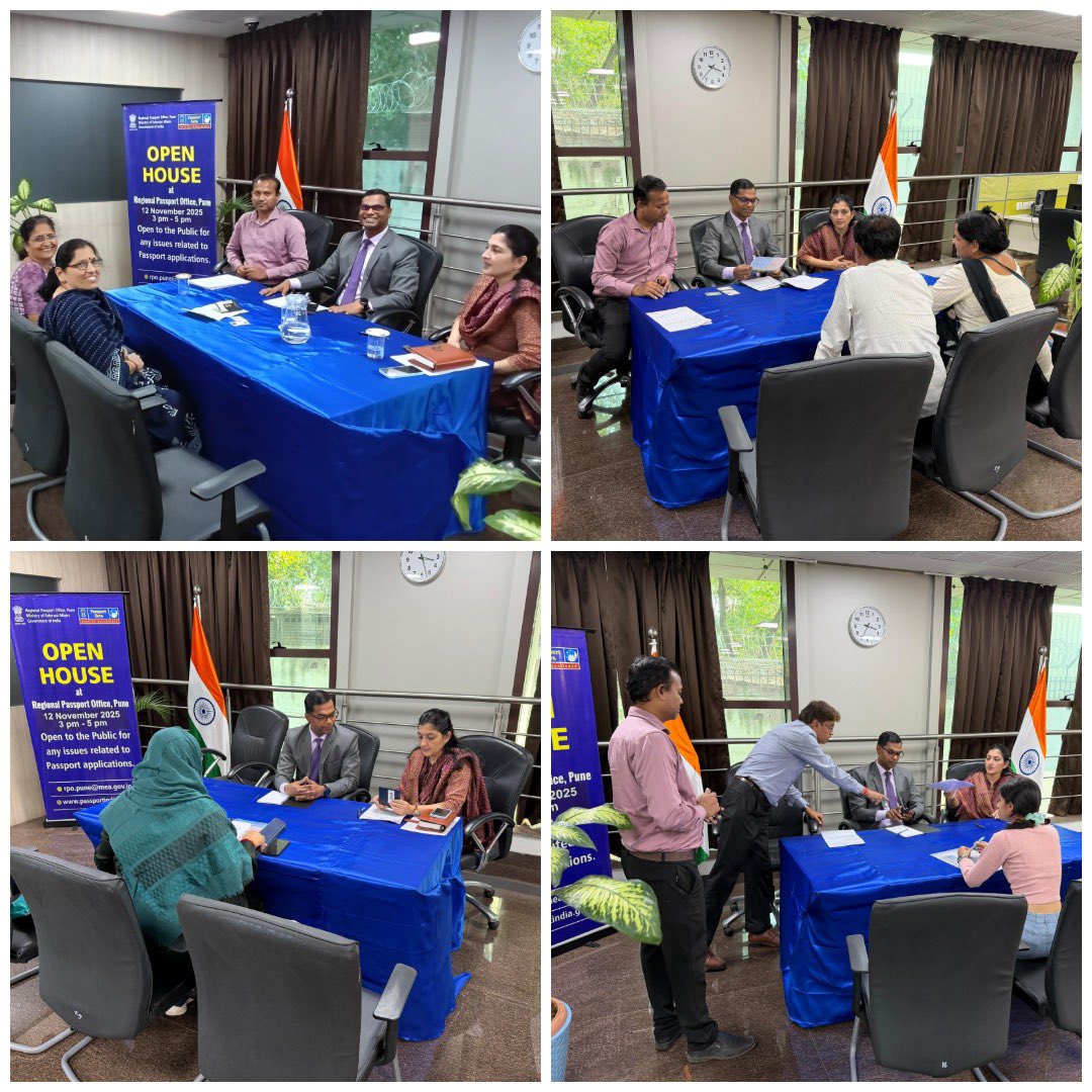 rpopune's tweet image. RPO Pune held an Open House on 12 Nov 2025 to listen to applicants and help resolve their passport-related issues. Many concerns were addressed on the spot through direct interaction with officials.

Next Open House at RPO Baner will be held on 10 Dec 2025.

#RPOPune #MEAIndia…