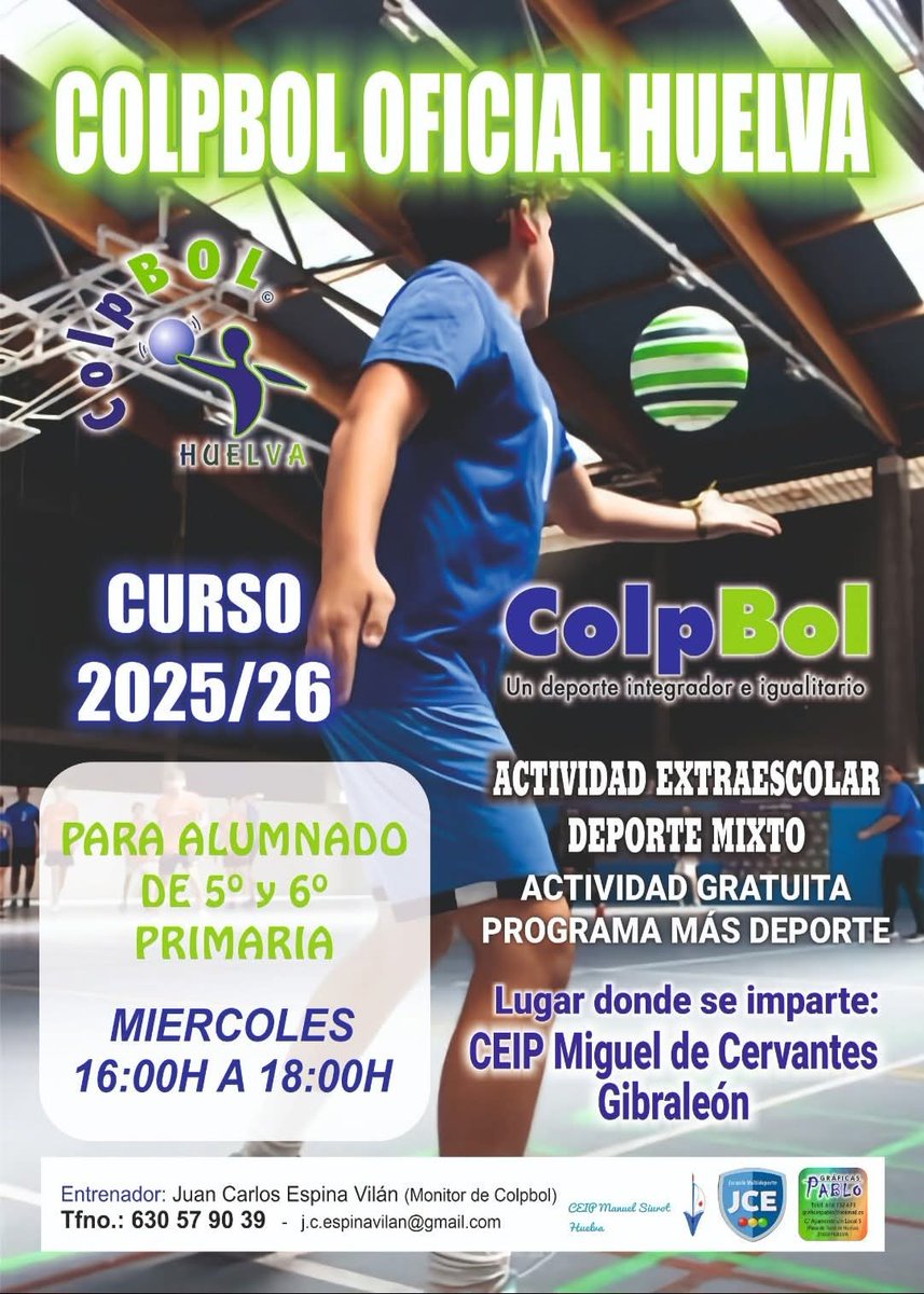 Hoy comenzamos nueva andadura en Gibraleón (Huelva) , espero que los chicos y chicas disfruten muchísimo con su nuevo deporte. 

¡Vamooooos!