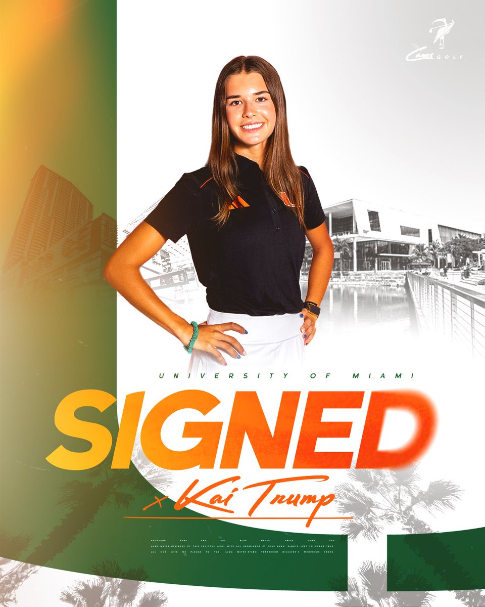 hurricanesgolf's tweet image. Welcome to The U! 🧡💚 

Excited to welcome our newest Cane to the Miami Golf family! 

@kaitrump