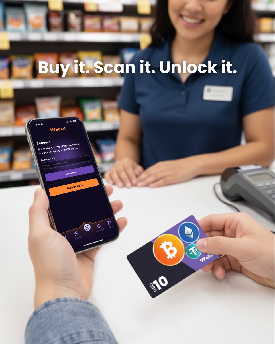 Walleti cards make crypto ownership instant and effortless.
 
#CryptoCard #BuyScanUnlock #Walleti #CryptoSimplified  #Crypto
#BitCoin #DigitalCurrencies #Crypto123