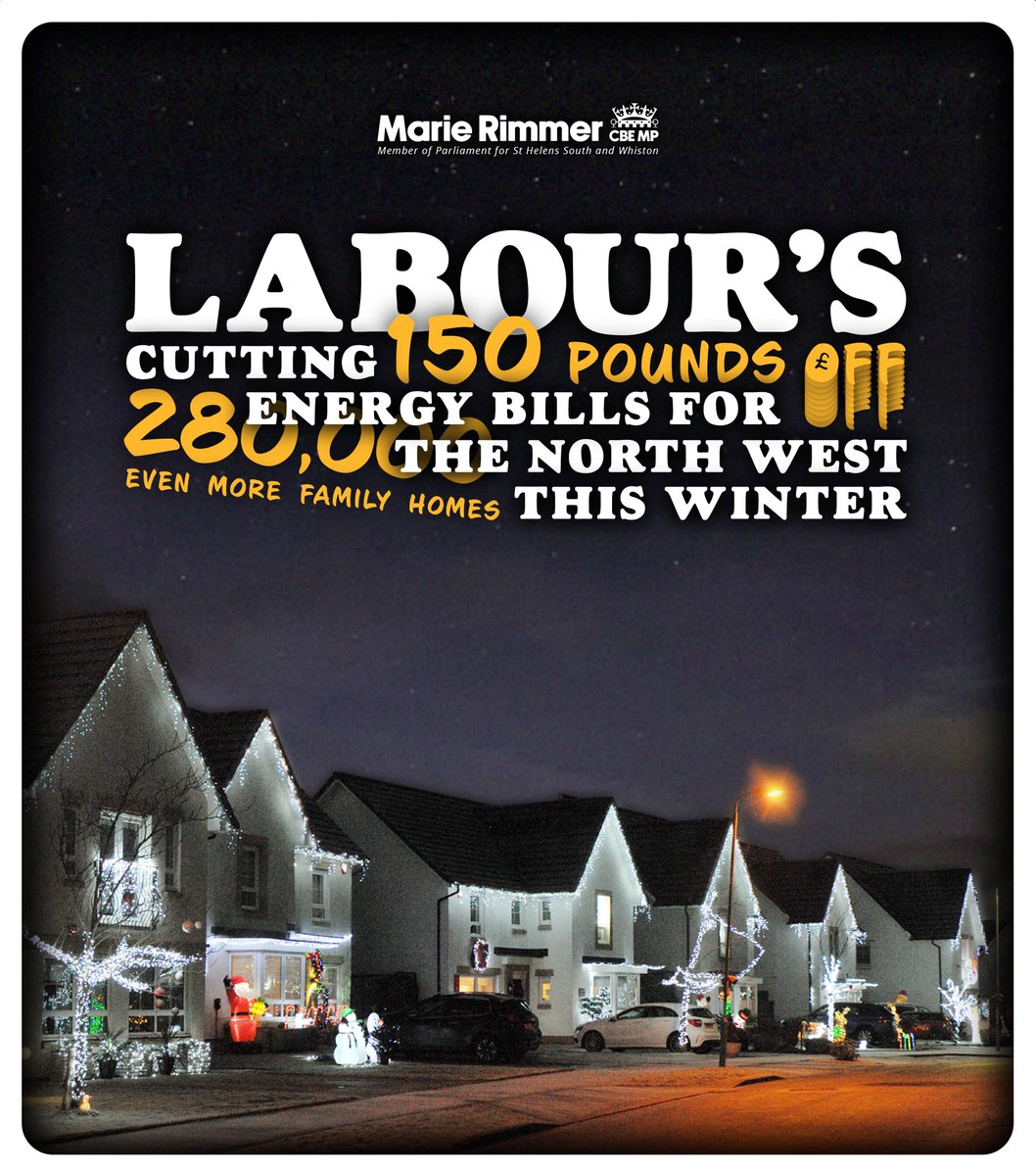The Government is expanding the Warm Home Discount to provide vital cost of living support for low income households/pensioners this winter.

280,000 more families in the North West will receive £150 off their energy bills, a 56% increase on the 500,000 who already recieve it.