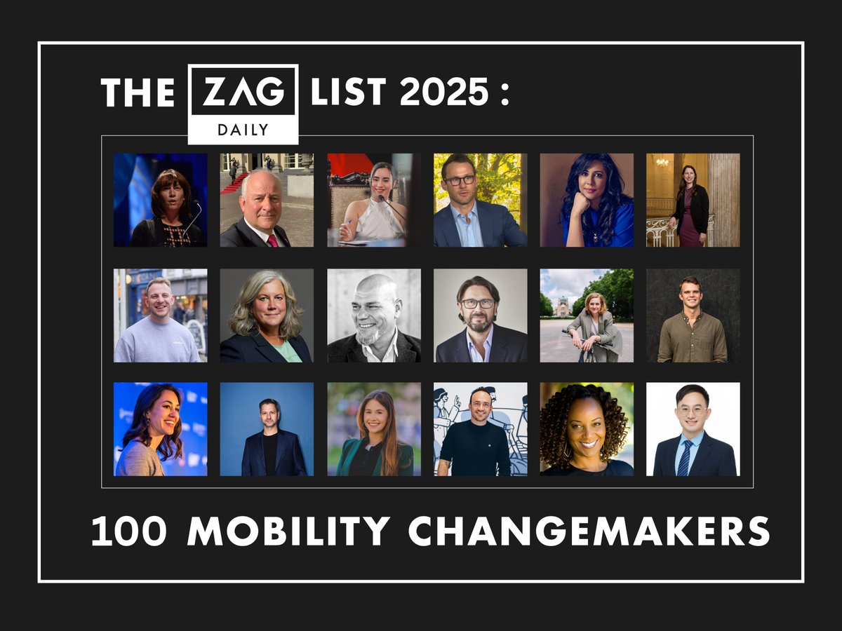 ZagDaily's tweet photo. The Zag List: 100 Mobility Changemakers 🚀

We're excited to reveal the 2nd annual edition of The Zag List, doubling our spotlight to 100 trailblazers driving the shift toward cleaner, safer and more connected mobility worldwide.

See the Zag100 here: https://t.co/U3ayGG4KAG https://t.co/LLhqI3PZkx