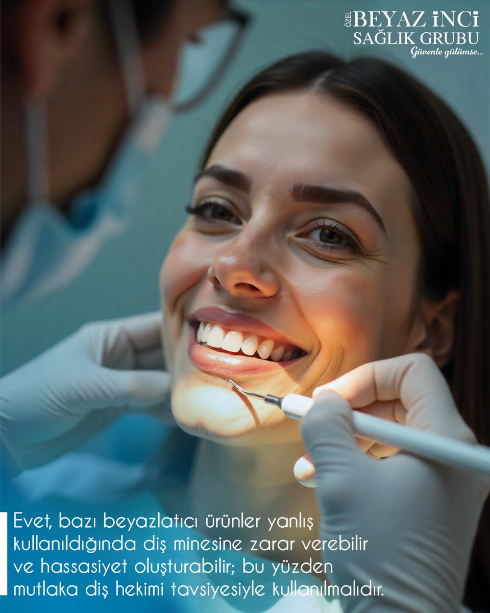Beyazlatıcı ürünlerin yanlış kullanımı diş minesine zarar verip hassasiyet oluşturabilir. 🦷
Güvenli kullanım için diş hekimi tavsiyesi şarttır.
📞 İletişim:
📍 Bayramyeri: 0258 241 06 06
📍 Adalet: 0258 377 40 77
📍 Kınıklı: 0258 212 02 02
📍 Yenişafak: 0258 410 16 16