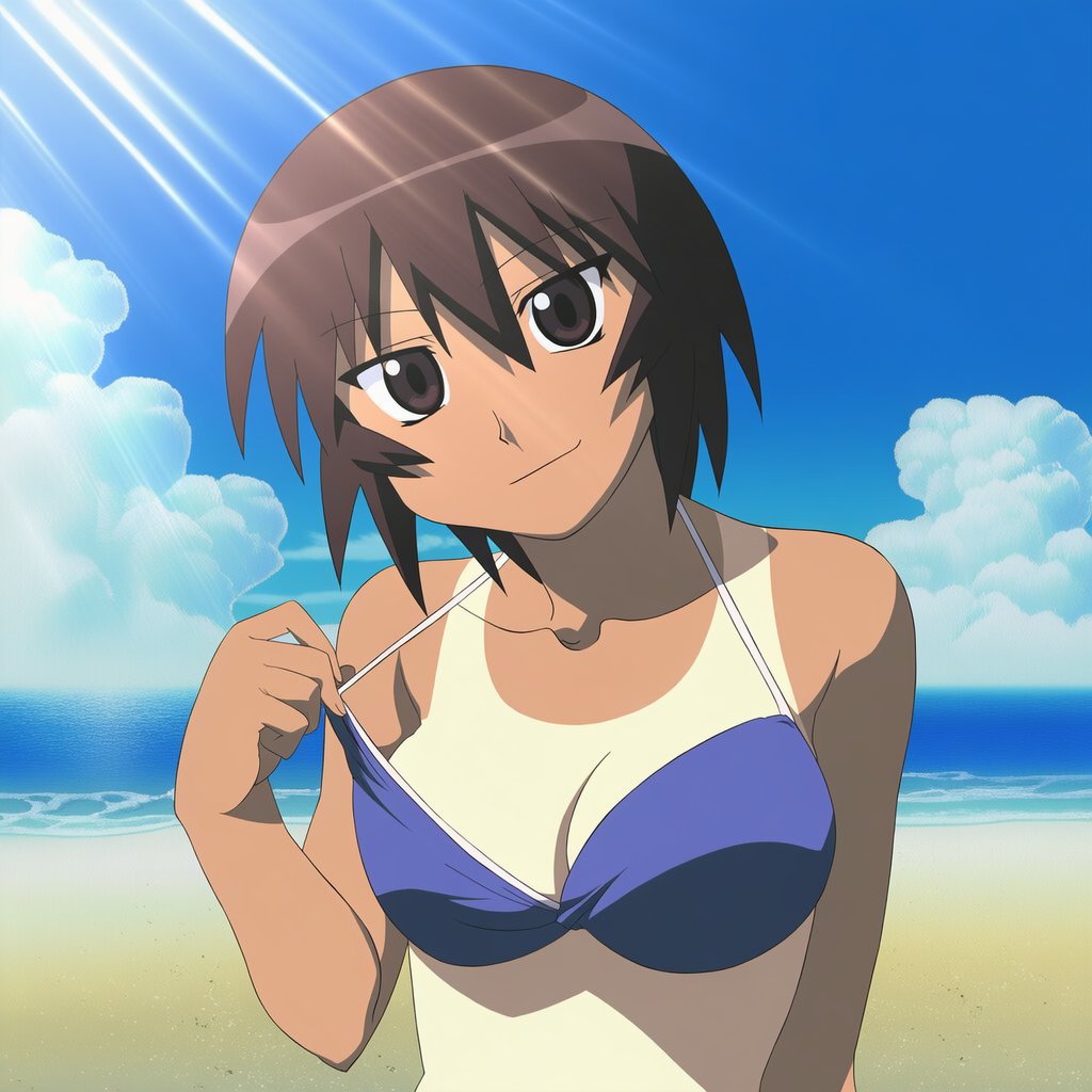 When the girls go to the beach, all eyes are on Kagura... yeah these tanlines are something else!