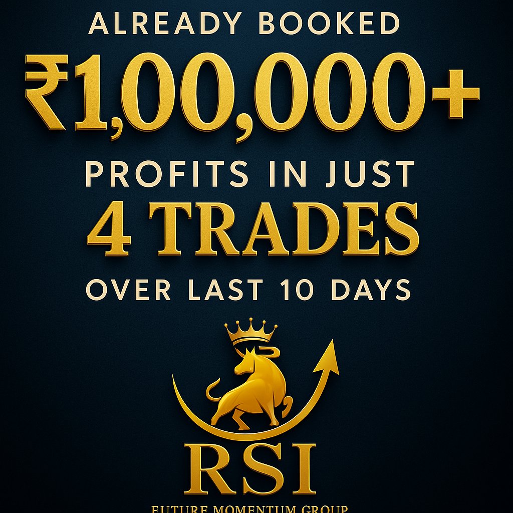 Rsiadvisory's tweet image. Fees: ₹3,999/month
Return: ₹1,00,000 in 10 days (single lot trades)
RSI Future Momentum isn’t “tips” — it’s consistent, rule-based execution.
We are here to break the monopoly of overpriced trading services.
DM for proofs, P&amp;amp;L screenshots &amp;amp; testimonials.

#nifty #futuretrading…