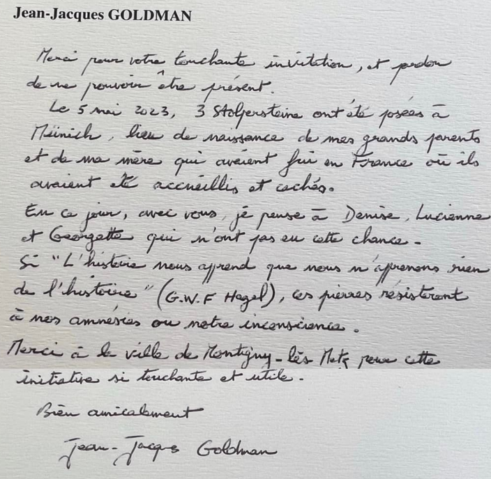 Mediasinfos's tweet image. A l’occasion du 107ᵉ anniversaire de l’armistice, #JeanJacquesGoldman a publié hier une lettre manuscrite à l’attention de ses compatriotes. Retrouvez notre article ci-dessous.