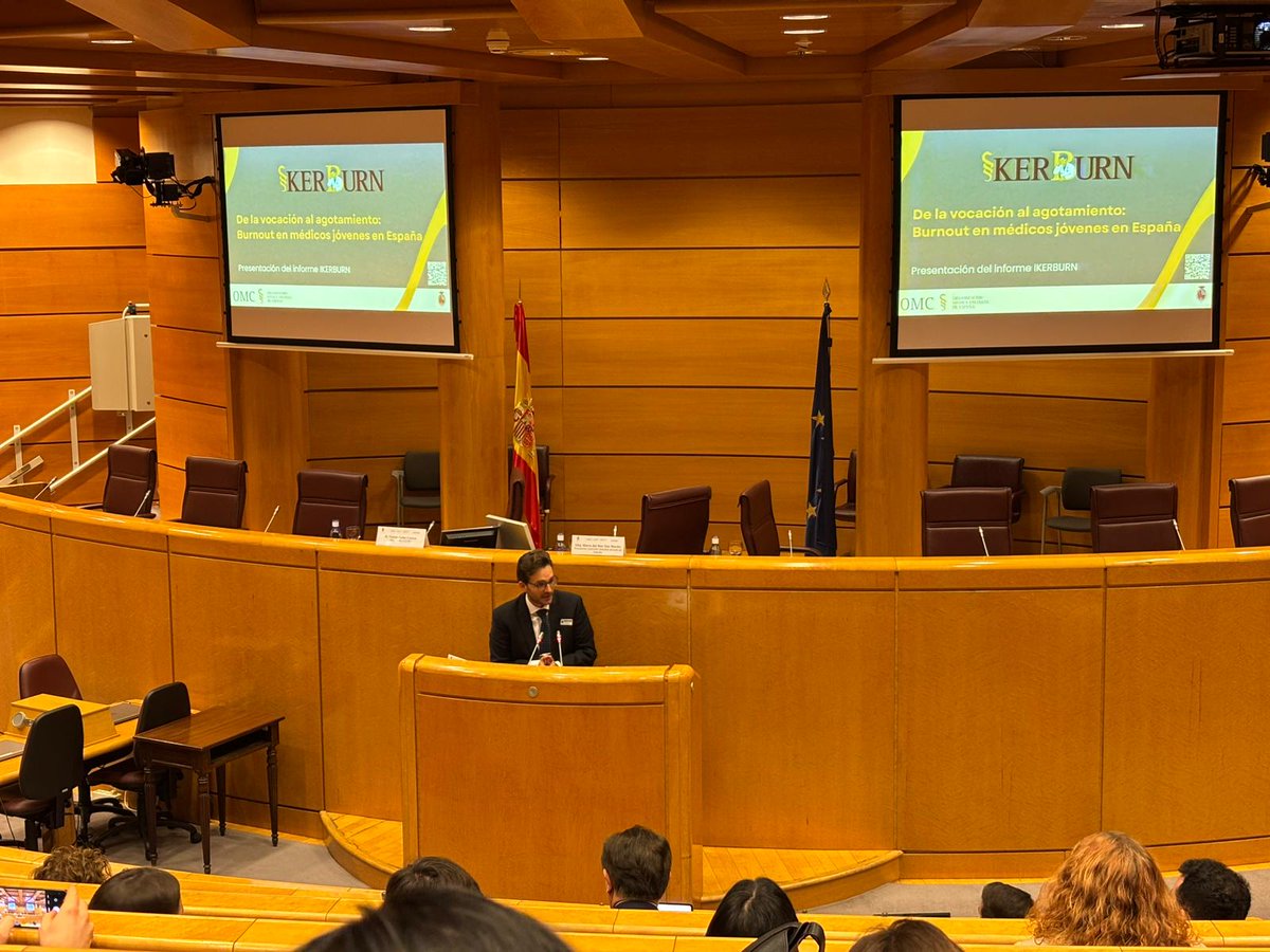 Nuestra vocal de #médicos jóvenes y en promoción de #empleo, <a href="/karkamonia93/">Carmen Miralles</a>, ha asistido a la presentación del estudio #IKERBURN, un análisis del #burnout en los médicos jóvenes en #España, promovido desde la vocalía nacional de este colectivo en <a href="/OMC_Esp/">Organización Médica Colegial de España</a> <a href="/dosanz10/">Domingo Antonio</a>