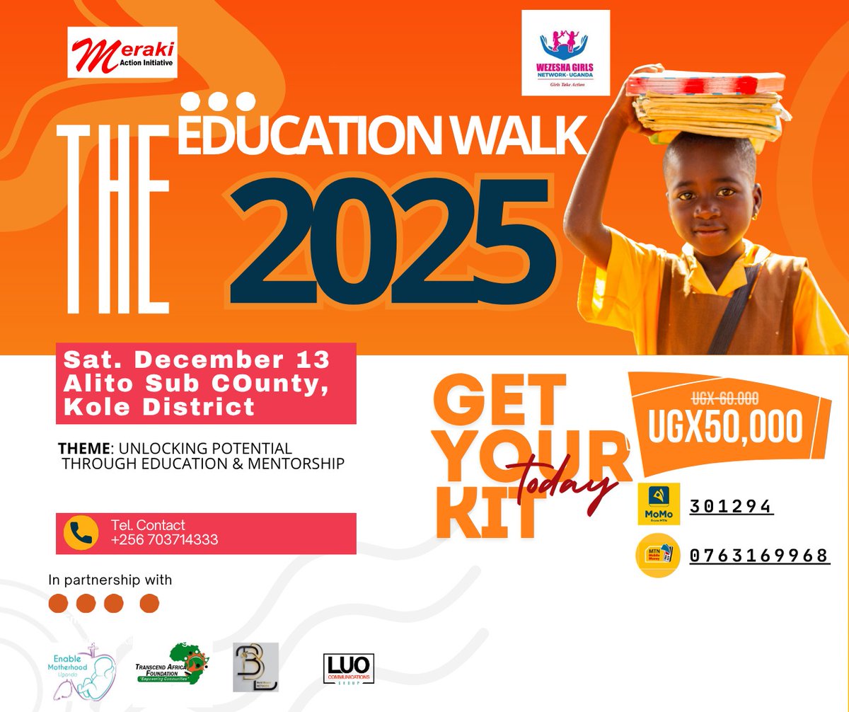 Behind every school dropout is a story that could have changed the world. 
The #EducationEmpowermentWalk shines a light on these stories — urging families, leaders, and communities to act!
Let’s ensure that every young person stays in school, learns, and excels.